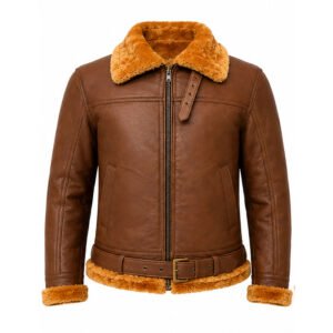 Men’s Brown Shearling Leather Jacket