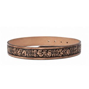 Genuine Leather Floral Tooled Belt
