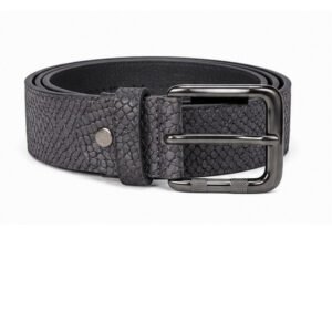 Black Snake Textured Leather Belt