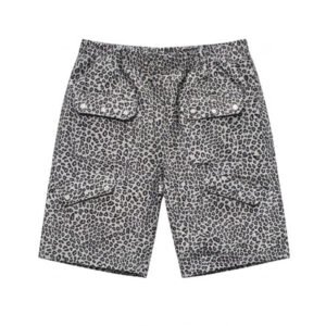 Men's Streetwear Leopard Print Leather Cargo Shorts